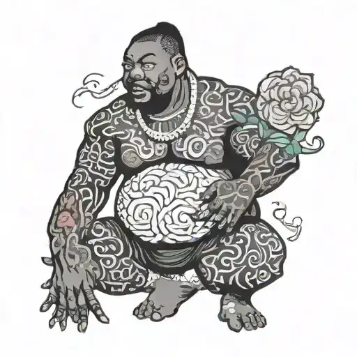 Big Black Man Playing With His Nuts