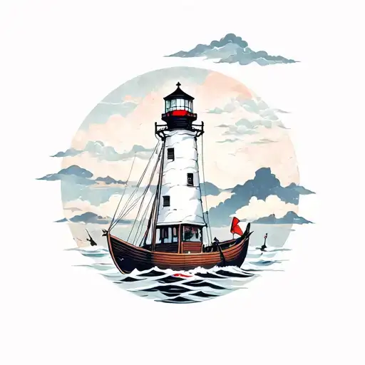 Boat And Lighthouse