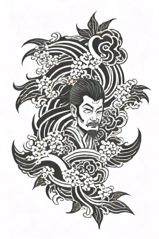 Trible Lines Only Use Black Half Sleeve