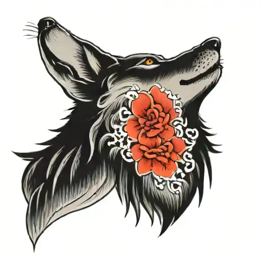 The Wolf Howling Towards The Moon