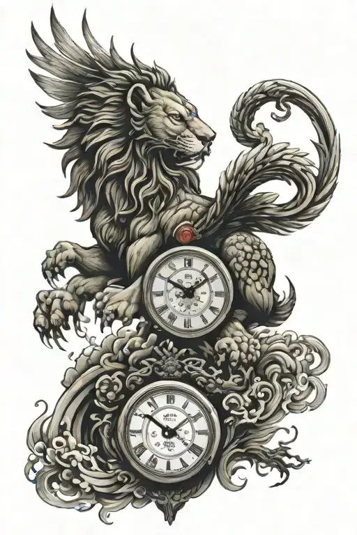 Angle Wings & Lion Head & Clock & 630