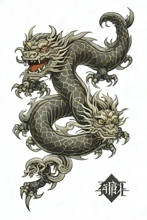 Mythology Inspired Tattoo Black Grey