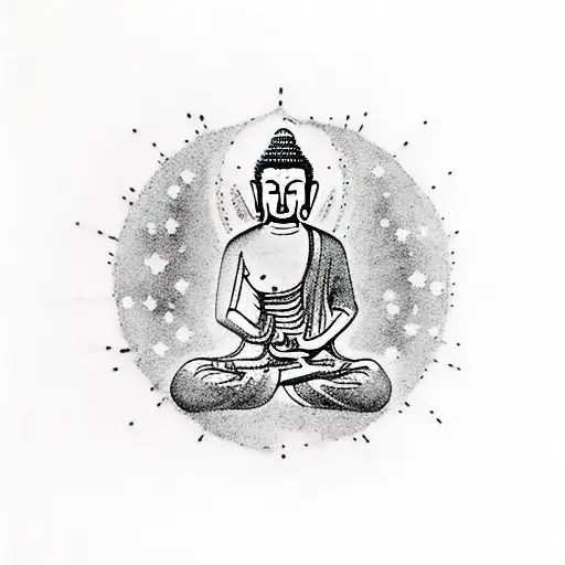 Buddha Floating In The Cosmos