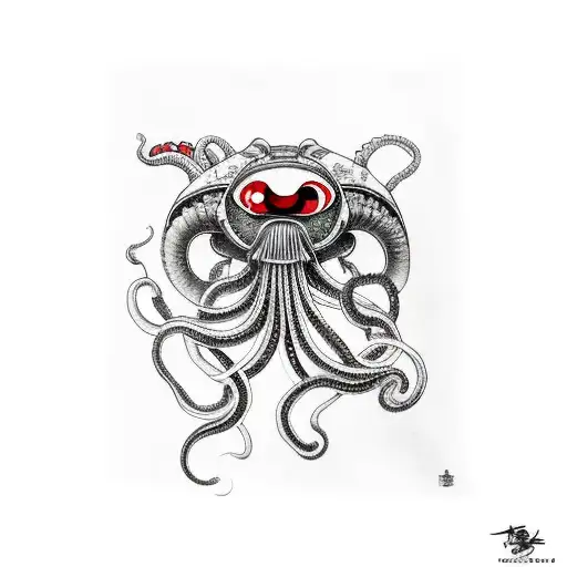 Bad Octupus With Red Eyes