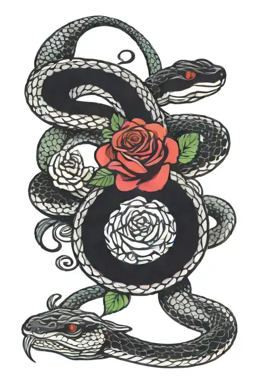 Snake With Rose