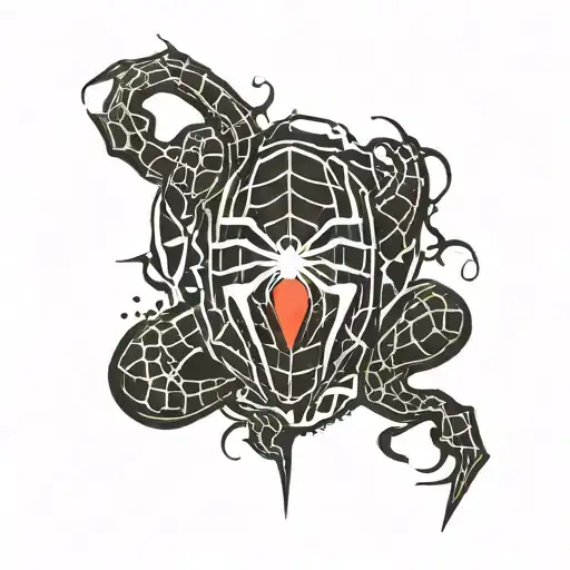 Spiderman Logo With Small Red Splash Background Black