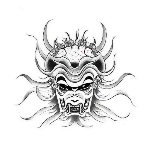 Hannya Mask Red Spider Lily