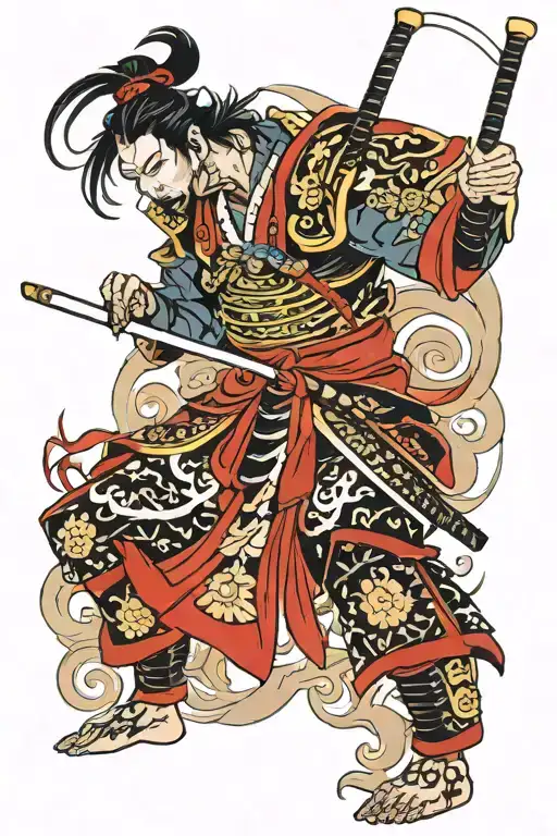 Samurai Warrior Wielding
