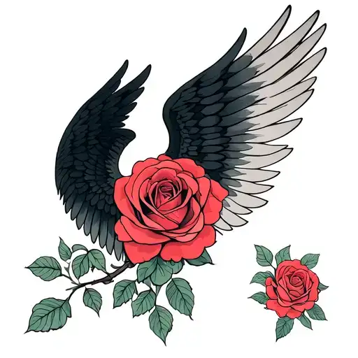Angel Wings Roses Religious Symbols Incorporated