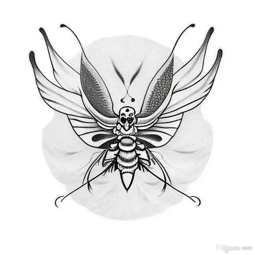 Death Moth With Skull On Its Wings