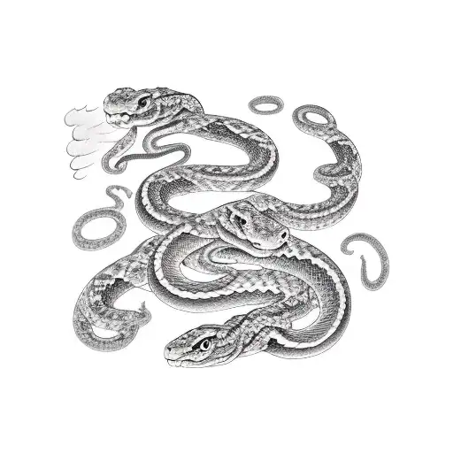 An Snake Flying In The Back Of A Eagle