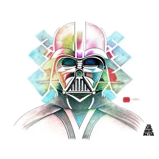 A Portrait Of Darth Vader And Anakin Skywalker Merged Together