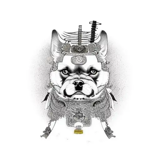 Perro Con Kimono Samurai