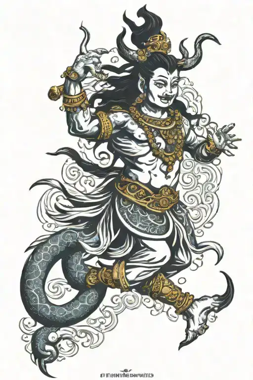 Hindu God Shiva Dancing Tandav Nordic Style