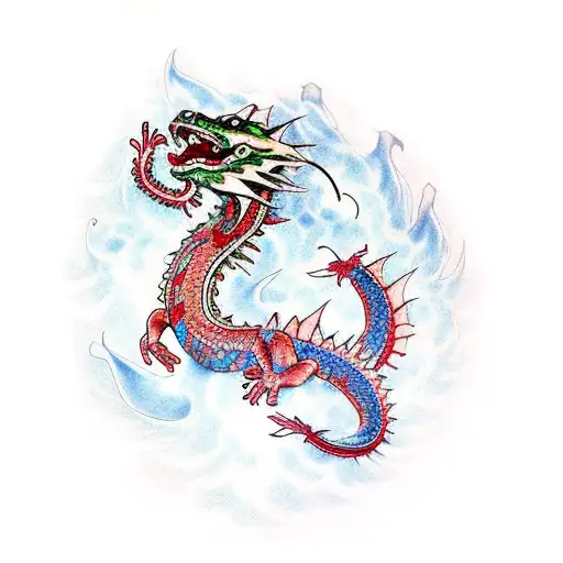 Water Dragon With Chains