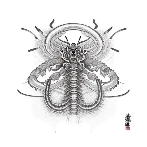 Katana Whit A Centipede Around