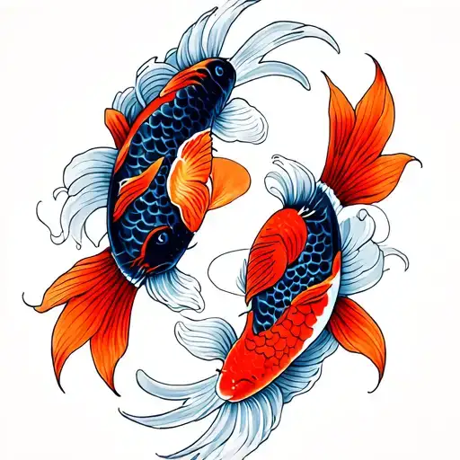 Yin And Yang Koi Fish