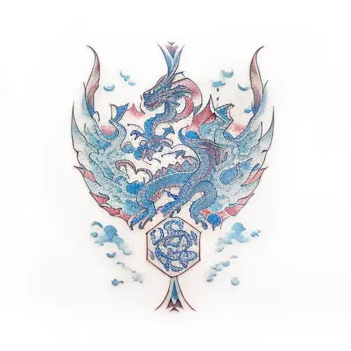 Dragon Con Llamas Azules