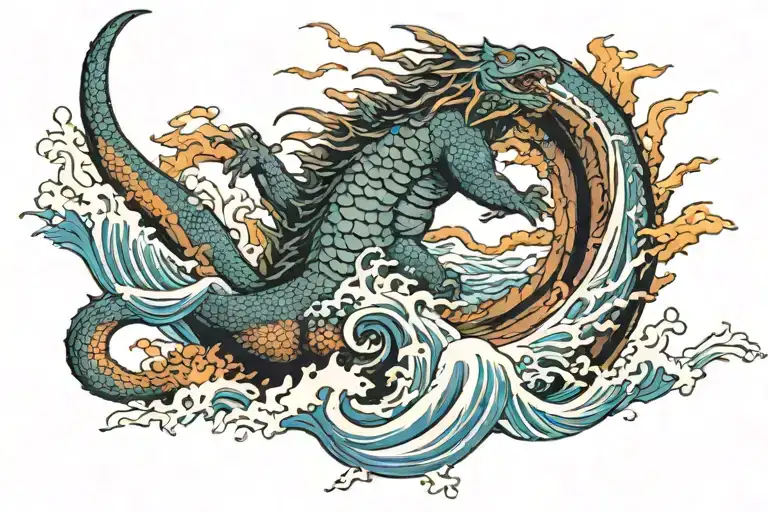 Godzilla Destroying Ships