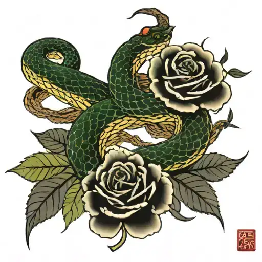 Snake And Rose