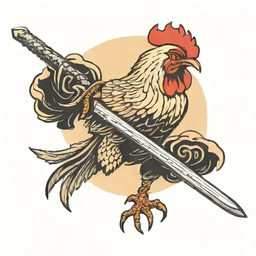 Chiken With Samourai Sword