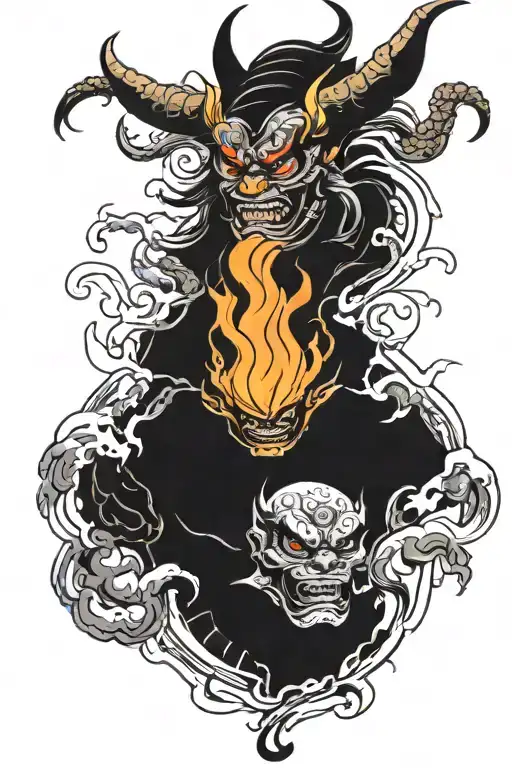 Oni Mask And Fire Rising