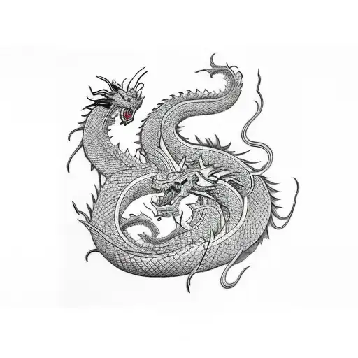 Dragon Vermelho E Preto