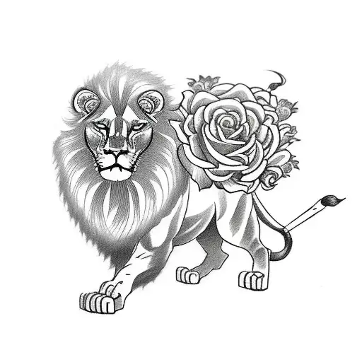 Lions And Spartan With Roses