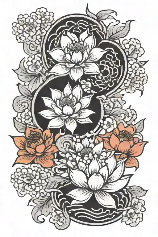 Lotus And Cherry Blossom