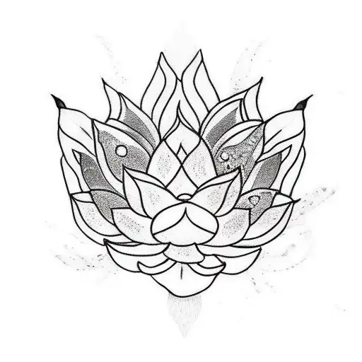 Lotus Flower And Peacock