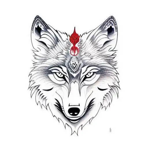 Wolf Shadow Red Horror Small Fullbody