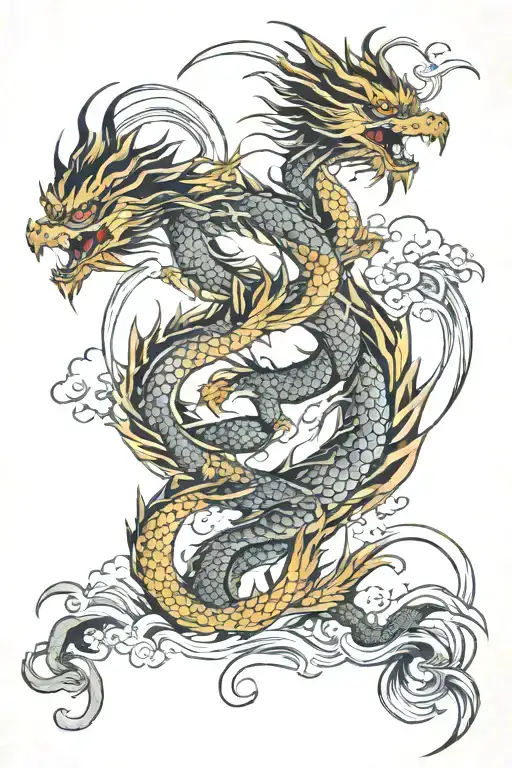 Dragon Phoenix Tattoo Design