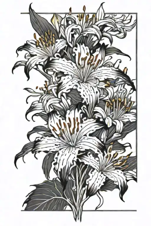 Lycoris Radiata With Lily Flower