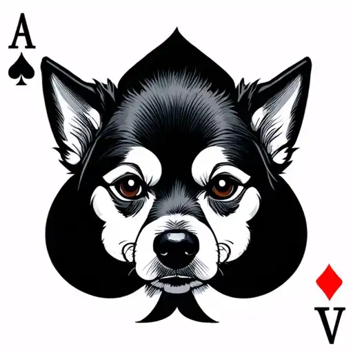 Ace Of Spades With Dog
