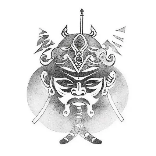 Muay-thai Fighter In Japanese Samurai Style