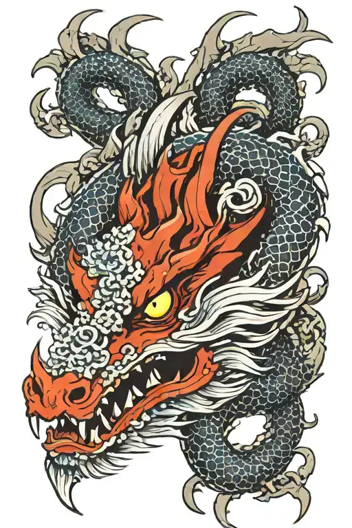 Dragon With Skulls