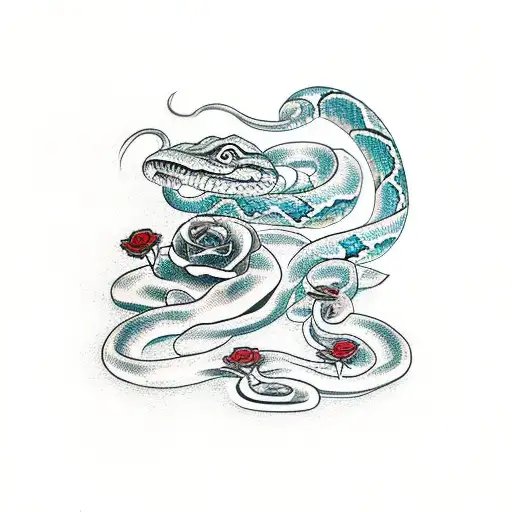 Snake With Roses