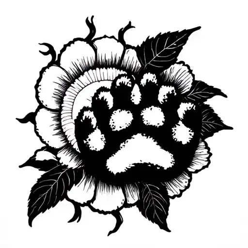 Flower Racorder Has A Sun With Date Of Birth And Dog Paw