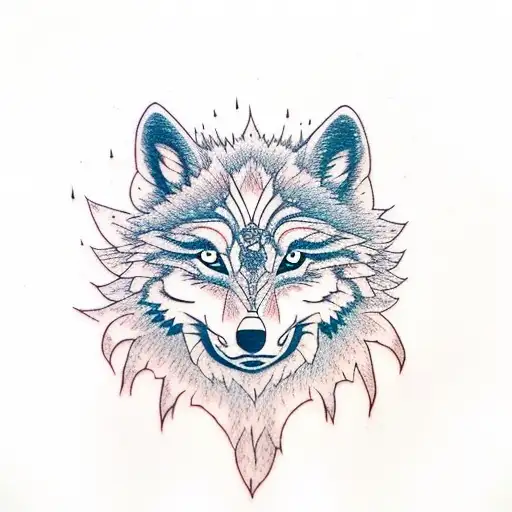 Tree With Roots With Miniature Wolf Pack