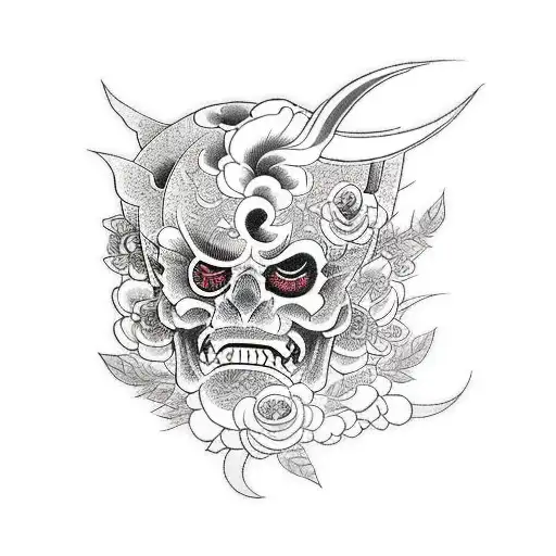Oni With A Rose And Butterfly