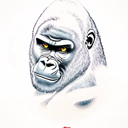 Strong Gorilla In The Forest