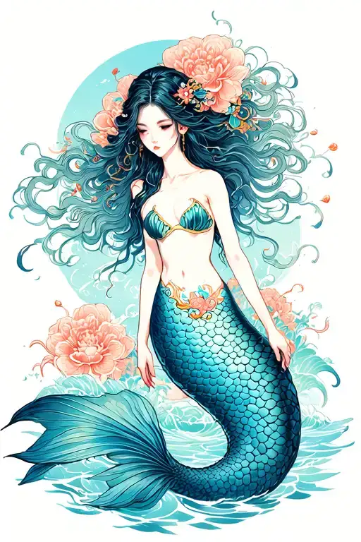 Mermaid Girl Standing