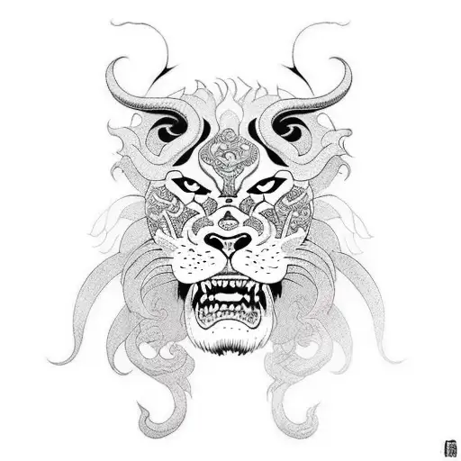 Demon Whit Lion