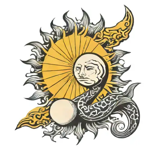 Uruguay Sun With Moon