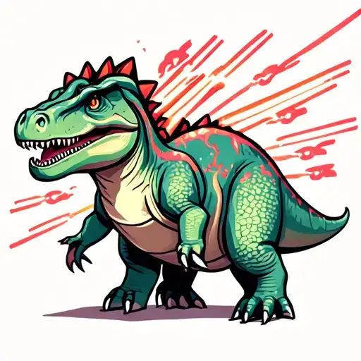 Cartoon Dinosaur With Lasers
