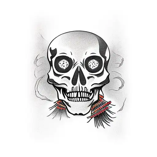 Skeleton Holding Broom Sweeping