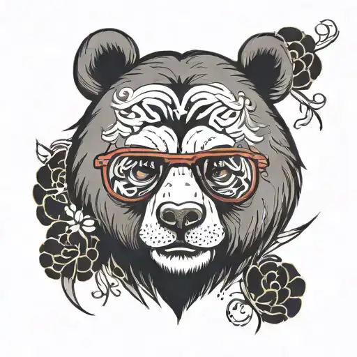Nerdy Bear Head