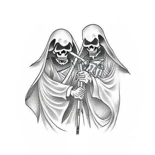 Grim Reaper And Angel