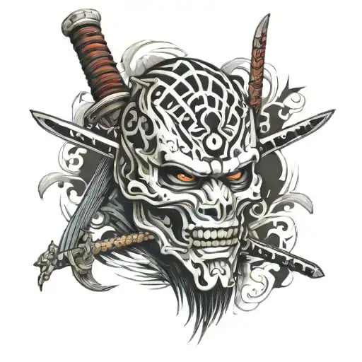 Ghost Of Thushima Mask And Katana