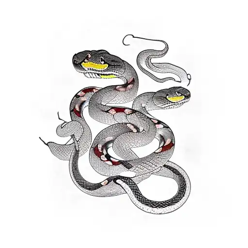 Snake With Cherry Flowers